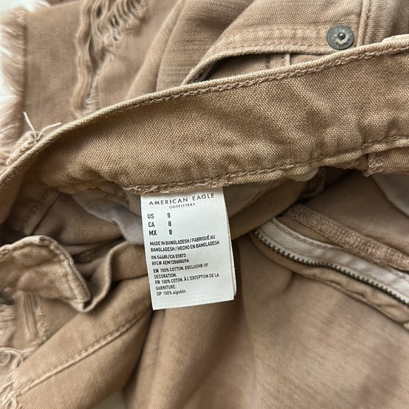 American eagle outfitters high waisted washed out brown / tan distressed shorts - Picture 3 of 3